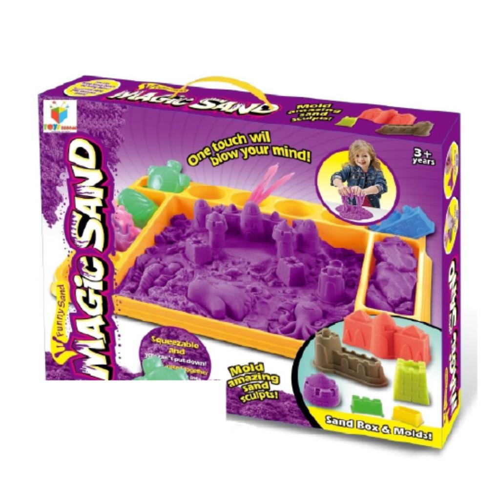 Magic Sand Castle Playset – Purple Sculpting Sand with Tray & Molds